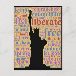 Postal Estatua De La Libertad De América