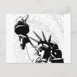 Postal Estatua de la Libertad de B&W
