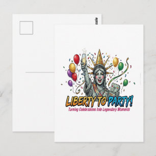 Postal Estatua de la Libertad de fiesta Celebración de la