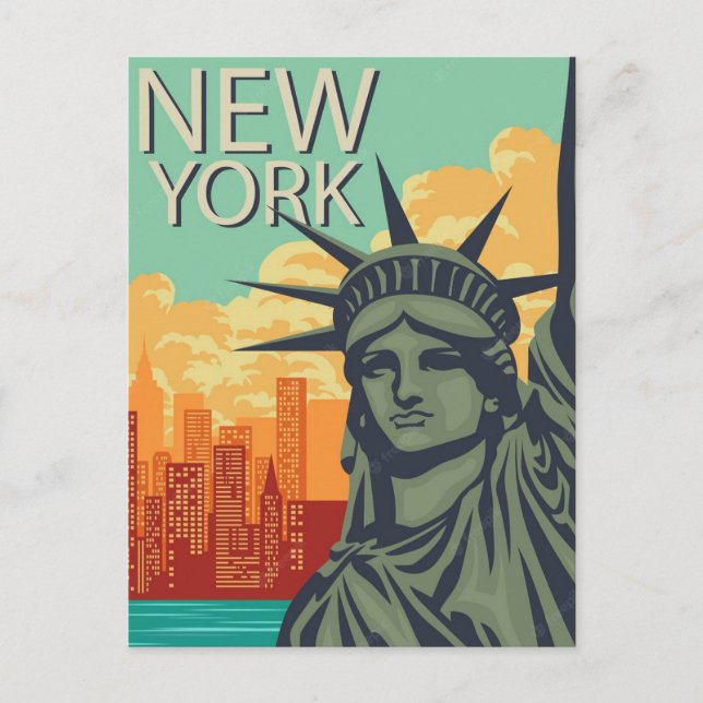 Postal Estatua de la libertad de Nueva York (Anverso)