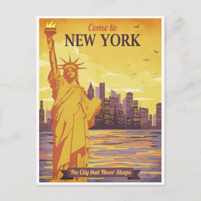 Postal Estatua de la libertad de Nueva York (Anverso)