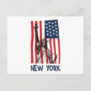 Postal Estatua de la Libertad de Nueva York NY Bandera de