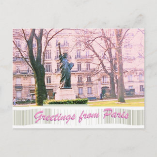 Postal Estatua de la Libertad de París