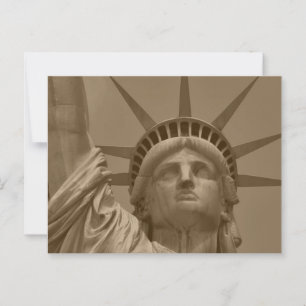 Postal Estatua de la Libertad de Sepia de Nueva York