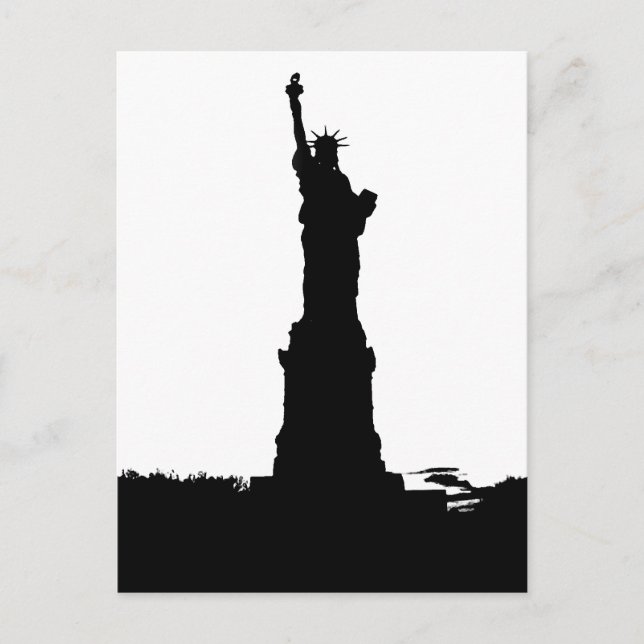 Postal Estatua de la Libertad de Silhouette (Anverso)