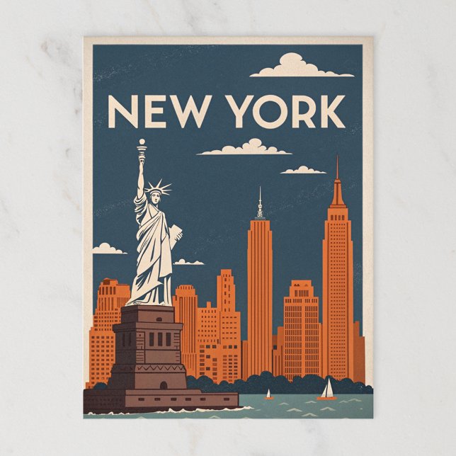 Postal Estatua de la Libertad en el Clásico de Nueva York (Subido por el creador)