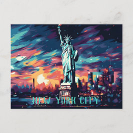 Postal Estatua de la Libertad en Nueva York