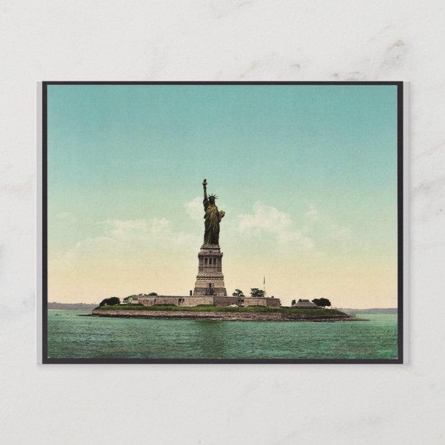 Postal Estatua de la Libertad, New York Harbour classic P (Anverso)