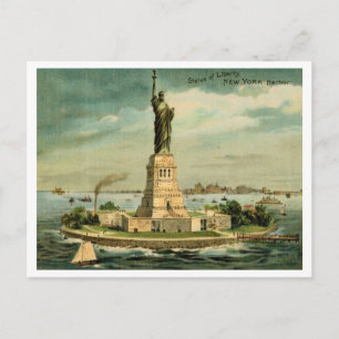 Postal Estatua de la Libertad, Nueva York 1906 Vintage