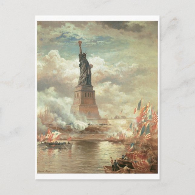 Postal Estatua de la Libertad, Nueva York, alrededor del  (Anverso)