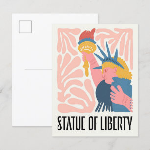 Postal Estatua de la Libertad Nueva York viaje abstracto 