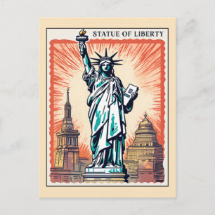 Postal Estatua de la Libertad NYC Retro Nueva York