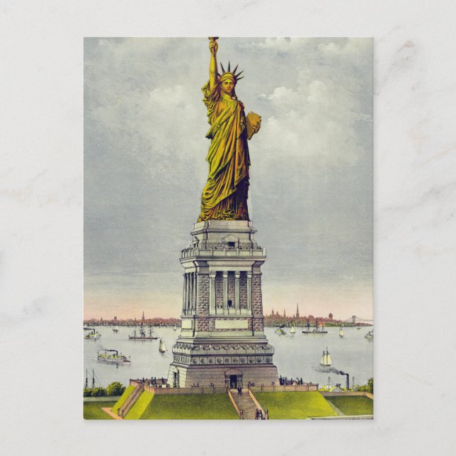 Postal Estatua de la Libertad Viaje en Nueva York (Anverso)