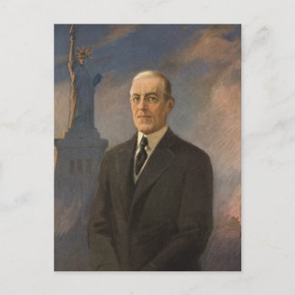 Postal Estatua de la Libertad y Presidente Woodrow Wilson