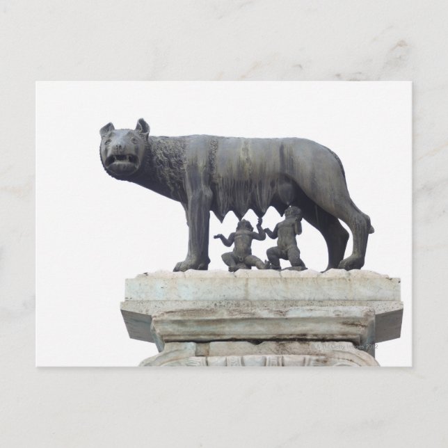 Postal Estatua de la Loba de Capitolina (Loba de Lobo), (Anverso)