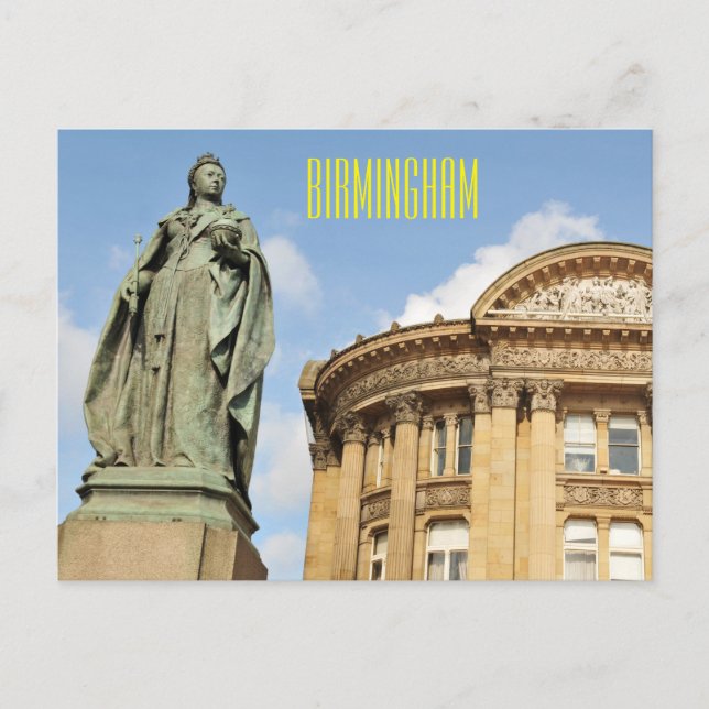 Postal Estatua de la Reina Victoria en Birmingham, Inglat (Anverso)