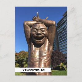 Postal Estatua de la risa Vancouver BC Travel Postcard