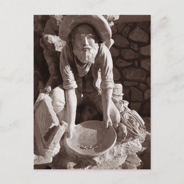 Postal Estatua de Miner, Ely, autopista 50 (Anverso)