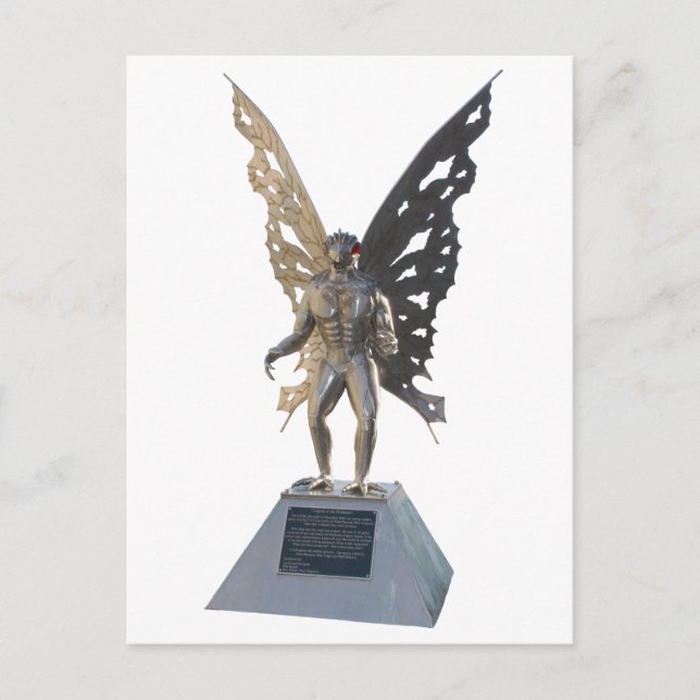 Postal Estatua de Mothman desde Point Pleasant West Virgi (Anverso)