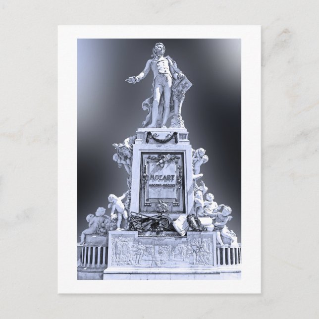 Postal Estatua de Mozart Viena Austria (Anverso)