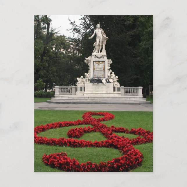 Postal estatua de mozart wien (Anverso)