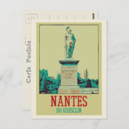 Postal Estatua de Nantes Du Guesclin Francia