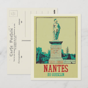 Postal Estatua de Nantes Du Guesclin Francia