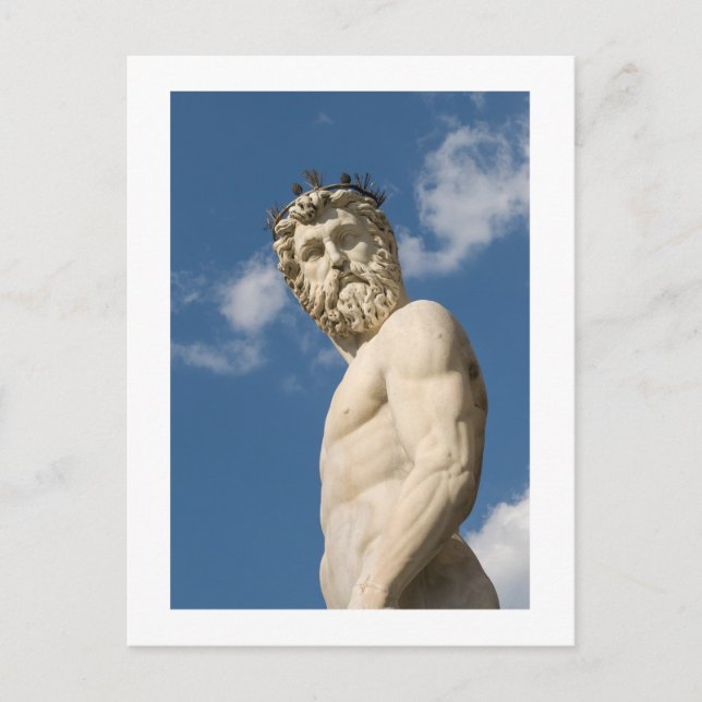 Postal Estatua de Neptuno, Piazza della Signoria, Florenc (Anverso)