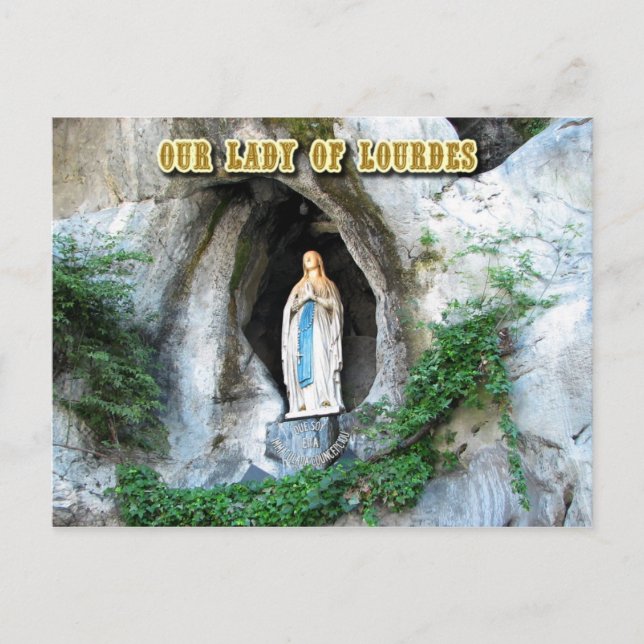 Postal Estatua de Nuestra Señora de Lourdes, Lourdes, Fra (Anverso)