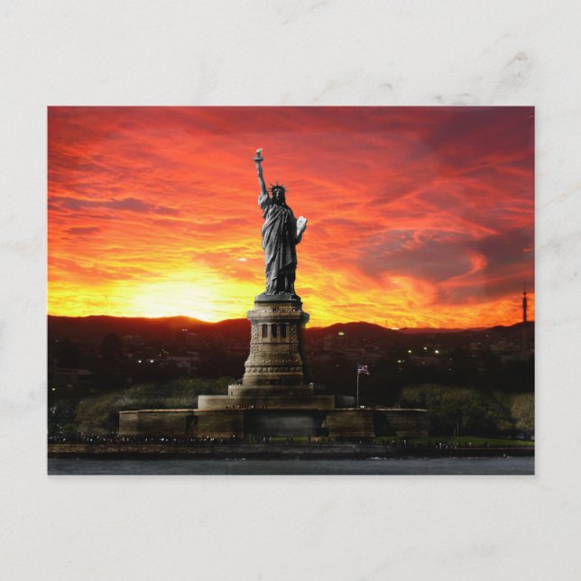 Postal estatua de nueva York a la carta (Anverso)