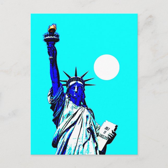 Postal Estatua de Nueva York del arte pop de la libertad (Anverso)