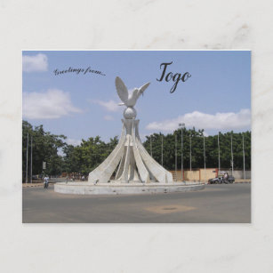 Postal Estatua de paloma de paz en Lomé Togo