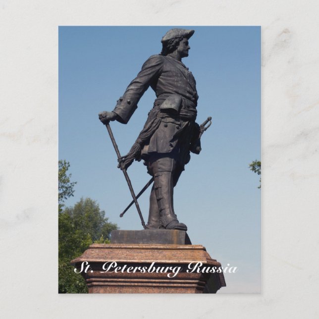 Postal Estatua de Pedro el Grande, Rusia de San Petersbur (Anverso)
