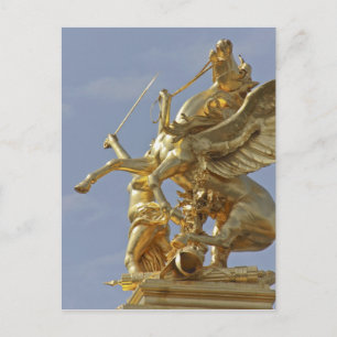 Postal estatua de Pegaso en el puente Pont Alexander III