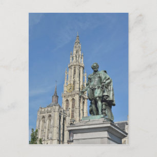 Postal Estatua de Peter Paul Rubens en Amberes, Bélgica