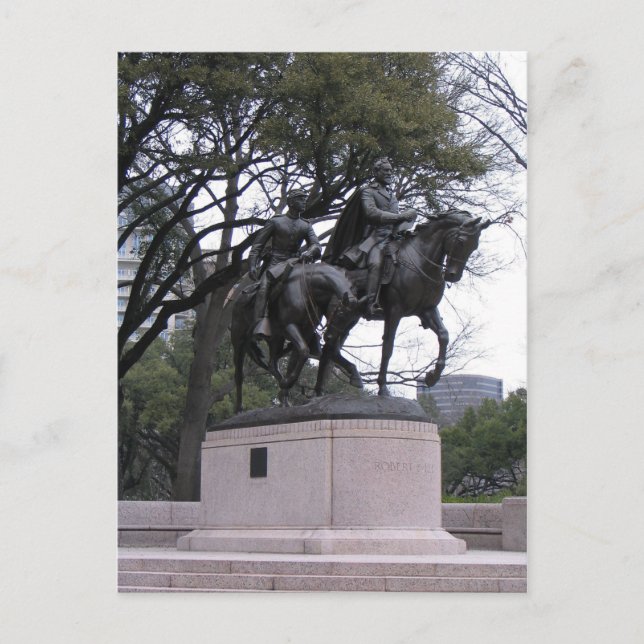 Postal Estatua de Robert E. Lee, Lee Park, Dallas TX (Anverso)