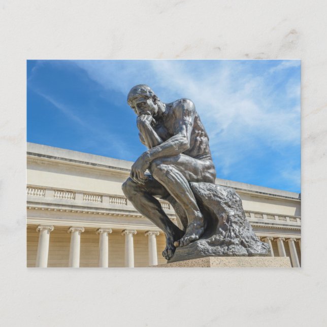 Postal Estatua de Rodin Thinker (Anverso)