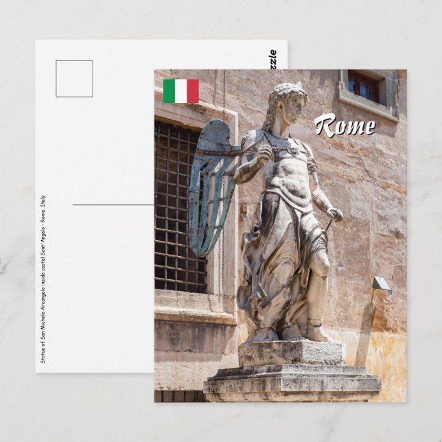 Postal Estatua de San Michele en Castel Sant'Angelo - Rom (Anverso / Reverso)