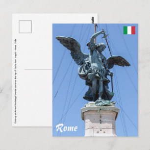 Postal Estatua de San Miguel - parte superior del Castel