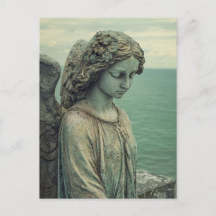 Postal Estatua de Serene Angel con Patina