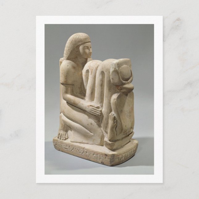 Postal Estatua de Setau presentando a la diosa cobra Nekh (Anverso)