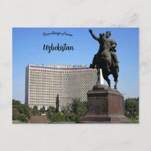 Postal Estatua de Tamerlán Tashkent Uzbekistán