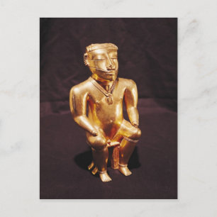 Postal Estatua de un hombre sentado, Quimbaya