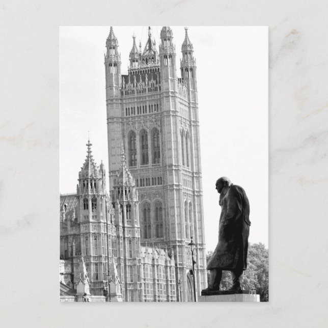 Postal Estatua de Winston Churchill en Londres (Anverso)