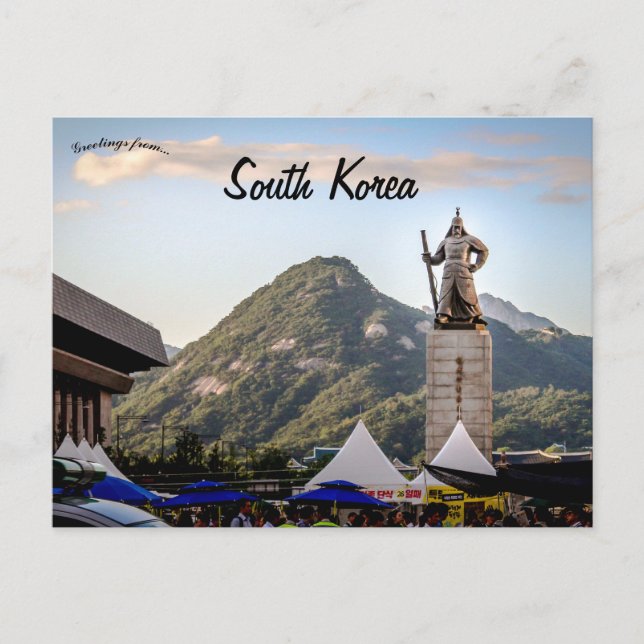 Postal Estatua de Yi Sun-Shin en Corea del Sur (Anverso)