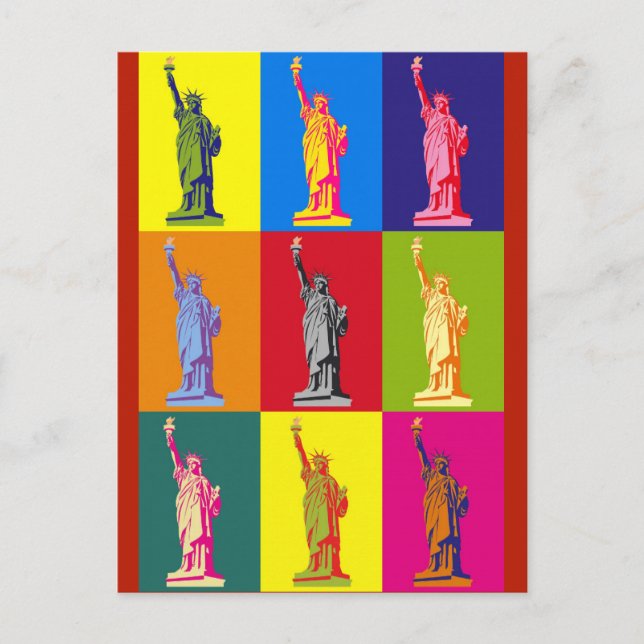 Postal Estatua del arte pop de la ciudad de Nueva York (Anverso)