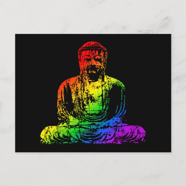 Postal Estatua del Buda Arcoiris (Anverso)