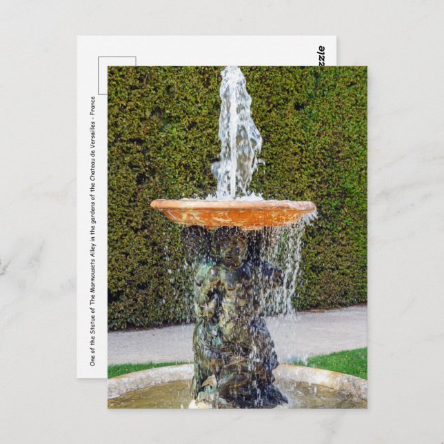 Postal Estatua del callejón de los Marmousets en Versalle (Anverso / Reverso)