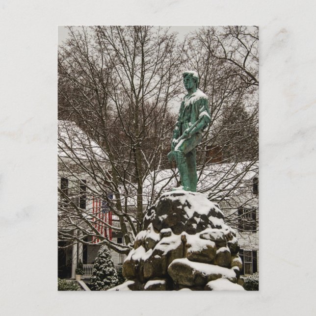 Postal Estatua del Capitán Parker en el Batallón de Lexin (Anverso)