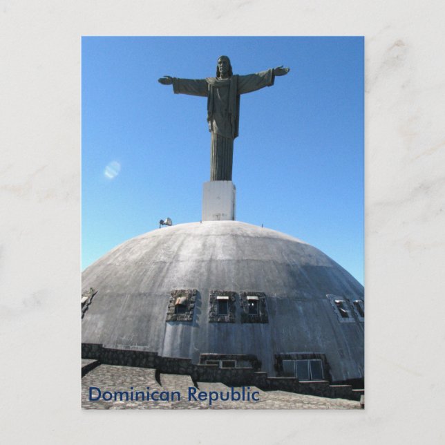 Postal Estatua del Cristo Redentor, República Dominicana (Anverso)